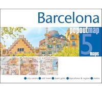 Barcelona Popout Map: Pocket size, pop up map of Barcelona city centre