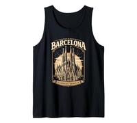Barcelona Sagrada Familia Arquitectura Vintage Camiseta sin Mangas