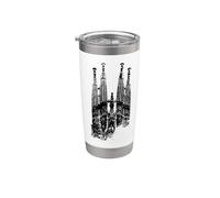 Barcelona Sagrada Família Vintage España I Love Barcelona Vaso térmico de acero inoxidable de doble pared