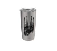Barcelona Sagrada Família Vintage España I Love Barcelona Vaso térmico de acero inoxidable de doble pared