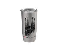Barcelona Sagrada Família Vintage España I Love Barcelona Vaso térmico de acero inoxidable de doble pared