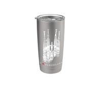Barcelona Sagrada Família Vintage España I Love Barcelona Vaso térmico de acero inoxidable de doble pared
