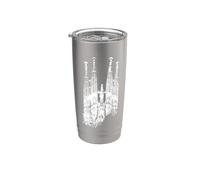 Barcelona Sagrada Família Vintage España I Love Barcelona Vaso térmico de acero inoxidable de doble pared