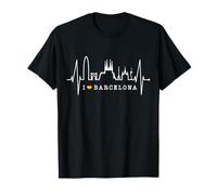 Barcelona Skyline Latido del Corazón España Amo Barcelona Camiseta