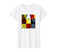 Barcelona Souvenir Camiseta gráfica económica, Mujer, Blanco, S