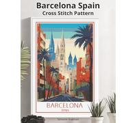 Barcelona Spain Cross Stitch Pattern: A Travel-Inspired Embroidery Design (WanderStitch: A Retro Travel Cross-Stitch Collection)