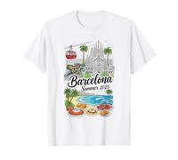 Barcelona Verano 2025 Paisaje Urbano Recuerdo Camiseta