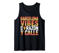 Barcelona Vibes Corazón Calle Arte Urbano Español Diseño Camiseta sin Mangas