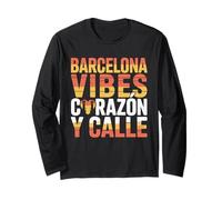 Barcelona Vibes Corazón Calle Arte Urbano Español Diseño Manga Larga