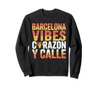 Barcelona Vibes Corazón Calle Arte Urbano Español Diseño Sudadera