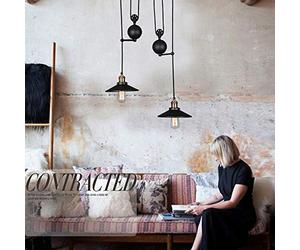 BarcelonaLed Lámapara Colgante de Techo Ajustable Araña Moderna de Poleas Retro Industrial Vintage con Casquillo E27 Edison color Negro Metal y piezas en Bronce para Salón, Cocina.