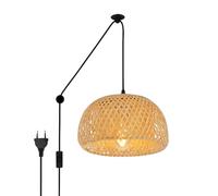 B·LED BARCELONA LED - Lámpara colgante de mimbre Yonna con cable y enchufe