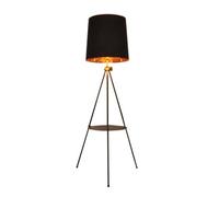 BarcelonaLED Lámpara de Pie Trípode con Estante Metal Diseño Moderno Nórdico Pantalla Retro Vintage Altura Ajustable con Casquillo E27 Interruptor de Pie para Salón Dormitorio Estudio
