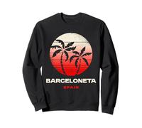 Barceloneta España Palmera Playa Puesta De Sol Diseño Sudadera