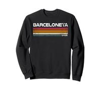 Barceloneta España Retro Rayas Vintage Viajes Sudadera