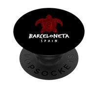 Barceloneta España Tribal Tortuga Marina Océano Arte Diseño PopSockets PopGrip Adhesivo