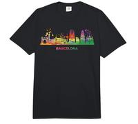 Barcelonian Skyline Colorido Paisaje Urbano Barcelona Comfort Colors Adult Heavyweight T-Shirt