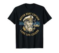 Barco a Motor Capitán Lake Life Legend Vintage Art Camiseta