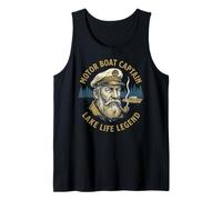 Barco a Motor Capitán Lake Life Legend Vintage Art Camiseta sin Mangas