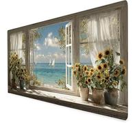 Barco Alfombrilla ratón XXL, 600x300x3mm Flor Alfombrilla Escritorio Extendida con Bordes Cosidos, Antideslizante E Impermeable Mouse Pad Aply a Oficina Y Hogar, Regalos Originales para Hombre A114