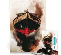 Barco Antiguo en la Niebla, Rompecabezas de 1000 Piezas para Adultos, Regalos, Mejora la Memoria, relajación Mental, Corte Premium, cálida Sorpresa (38x52cm)