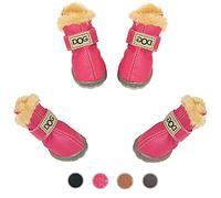 Barco Australia Botas de Estados Unidos de perro Pet antideslizante zapatos invierno cálido zapatillas antideslizante Paw Protectores 4-pcs Set con 1pc anillo de pelo