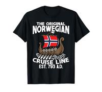 Barco con bandera de Noruega Original Norwegian Cruise Line Camiseta