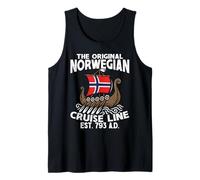 Barco con bandera de Noruega Original Norwegian Cruise Line Camiseta sin Mangas