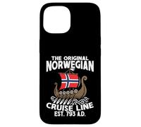 Barco con bandera de Noruega Original Norwegian Cruise Line Carcasa para iPhone 15