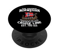 Barco con bandera de Noruega Original Norwegian Cruise Line PopSockets PopGrip Adhesivo