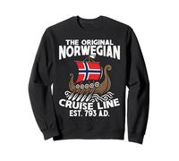 Barco con bandera de Noruega Original Norwegian Cruise Line Sudadera