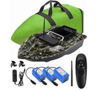 Barco de cebo,12000mah Baterías de gran capacidad Barco de cebo de pesca,500m Mando a distancia,Tolva de carga de 1,5kg,resistente al viento y a las olas,con bolso de mano. Regala antenas, hélices y o