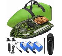 Barco de cebo,12000mah Baterías de gran capacidad Barco de cebo de pesca,500m Mando a distancia,Tolva de carga de 1,5kg,resistente al viento y a las olas,con bolso de mano. Regala antenas, hélices y o