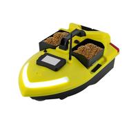 Barco de cebo con GPS, Barco Amortiguador Control remoto 500m, Doble Motor, Crucero Automático, con Baterías Bolsa de transporte, Pesca inalámbrica para Piscinas Lagos (Gris, dos cajas de cebo)