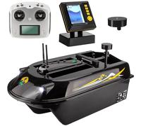 Barco de cebo de pesca con control remoto con buscador de peces, capacidad de carga de 8 kg, alcance de 600 m, 4 contenedores de cebo, función de retorno inteligente para pescadores