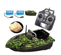 Barco de cebo de pesca con retorno automático GPS, control remoto de 500 m, luz nocturna LED, batería de 2 x 12000 mAh, bolsa de barco, capacidad de 1,5 kg para pesca nocturna y diurna