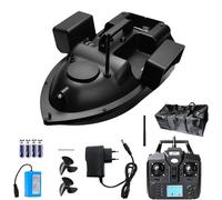 Barco de cebo de pesca de carpas RC GPS, barco de alimentación de doble motor con memoria de 16 puntos de referencia para una colocación precisa del cebo, rango de control remoto de 500 m, ideal para