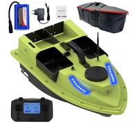 Barco de cebo de pesca GPS con control remoto de 500 m, 99 puntos de cebo, 4 tolvas de cebo, bolso portátil, ideal para pesca de carpa, batería de 12000 mAh, carga de 2 kg
