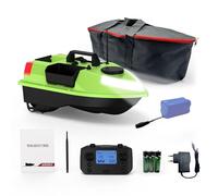Barco de Cebo de Pesca GPS con Luces LED de 7 Colores Control Remoto para Pesca Nocturna Al Aire Alcance de 500 M, ABS Duradero, Incluye Bolsa para Barco (12000mah)