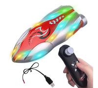 Barco de control remoto - Acuaretas de agua rápidas, barco RC de alta velocidad | Resto de auto -raddografía recargable con luz LED, impermeable de cuerpo completo para niños adultos al aire libre