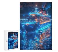 Barco de Crucero Puzzle 1000 Piezas Creativo Circular Navegación del Barco Rompecabezas Familiar para Adultos Y Niños A 12 Años 3D Maquetas Construir Aliviar Estrés 1000 PCS