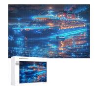 Barco de Crucero Puzzles 1000 Piezas 3D Creativo Navegación del Barco Obra De Arte Rompecabezas Familiar para Niños Y Adultos A 12 Años Desafío Intelectual Decoración Hogar 1000 PCS
