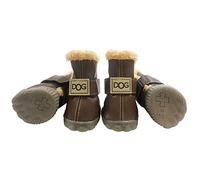 Barco de Estados Unidos perro Australia botas mascotas antideslizante zapatos invierno cálido antideslizante zapatillas Paw protectores 4-PCS Set con 1pc anillo de pelo