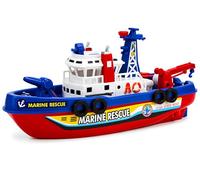 Barco de juguete con cañón dispara agua, lancha a batería, lancha eléctrica, barco de bomberos, bomberos, rescate marítimo, barco, juguete de rescate náutico a motor