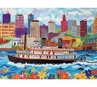 Barco de la Ciudad Puzzle 1200 Piezas Puzzle para Adultos,Rompecabezas Juego Familiar para Adultos Puzzles de Madera para Entretenimiento Creativo