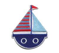 Barco De La Nave Brave Coast - Parches Termoadhesivos Bordados Aplique Para Ropa, Tamaño: 5,7 x 7 cm