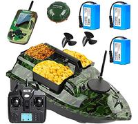 barco de Pesca Inteligente con Posicionamiento GPS, cebador carpfishing con 3 contenedores de Cebo y luz Nocturna, adecuado para la Pesca Nocturna