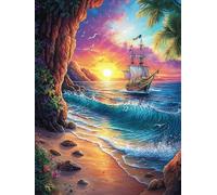 Barco de Vela al Atardecer costero Puzzles 1000 Piezas 3D Maquetas Educativas Desafío Intelectual para Familia DIY Creativo Construir Juguete Educativo 1000 PCS