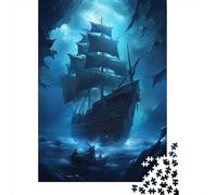 Barco de Vela Escena Nocturna Puzzle de 1000 Piezas Papel para Adultos Aventura Marina Juego de Puzzle Puzzle para Toda la Familia 70x50cm/1000pcs