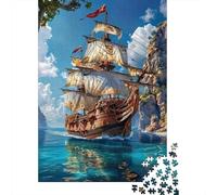 Barco de Vela Puzzle de 1000 Piezas Papel Adultos Aventura Marina Puzzle para Adultos Relajante Decoración Hogar Regalo Familiar 52x38cm/1000pcs